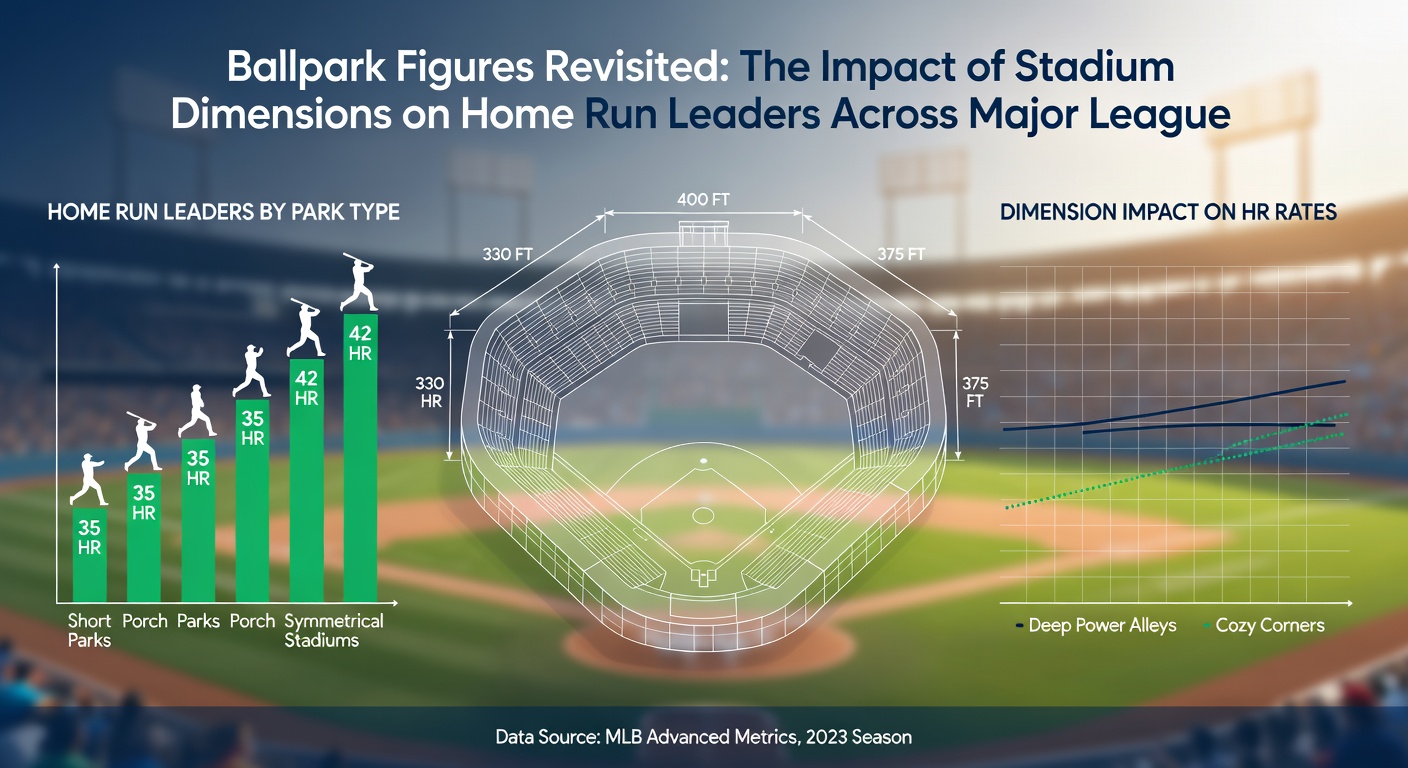 Modern MLB stadium aerial view illustrating current outfield wall distances and their measured effects on long-ball production