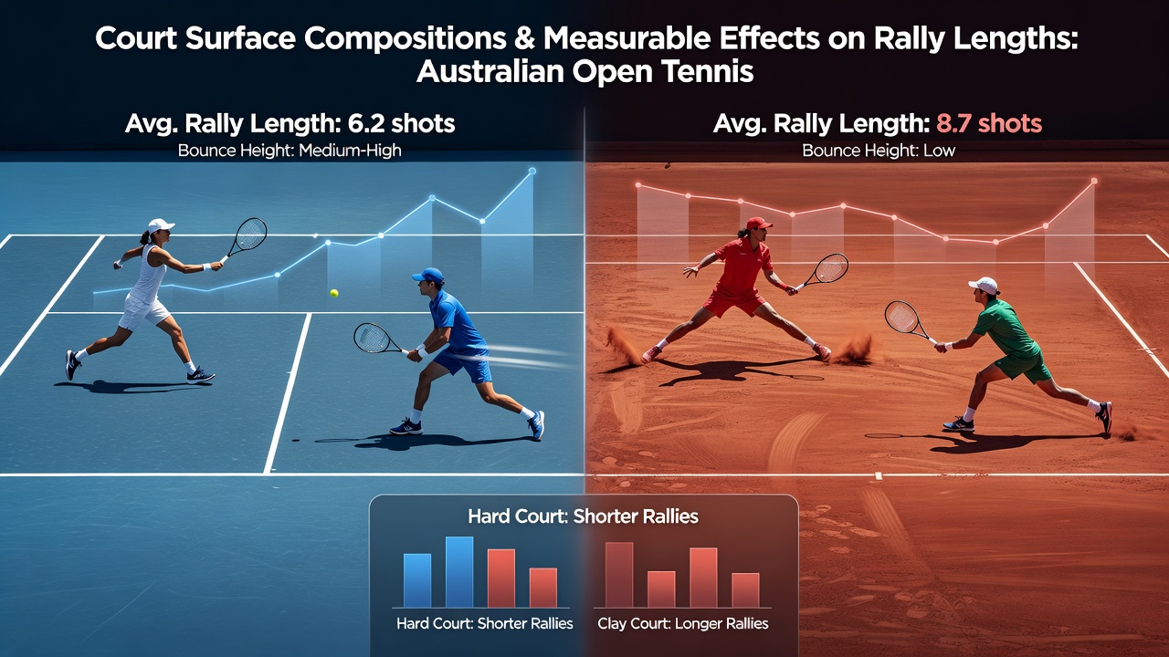 Tennis players engaged in extended baseline rally on Australian Open hard court