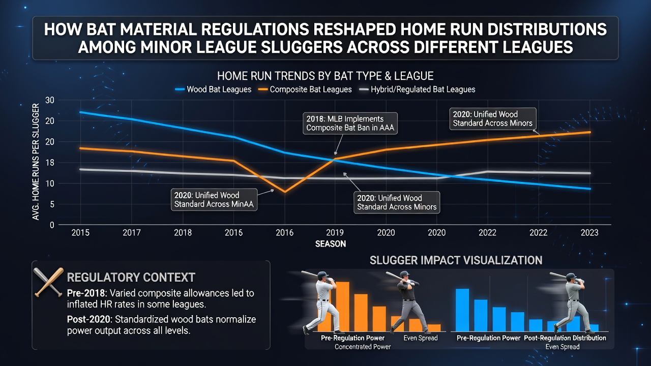 Chart showing home run rate changes in minor leagues after bat material regulations