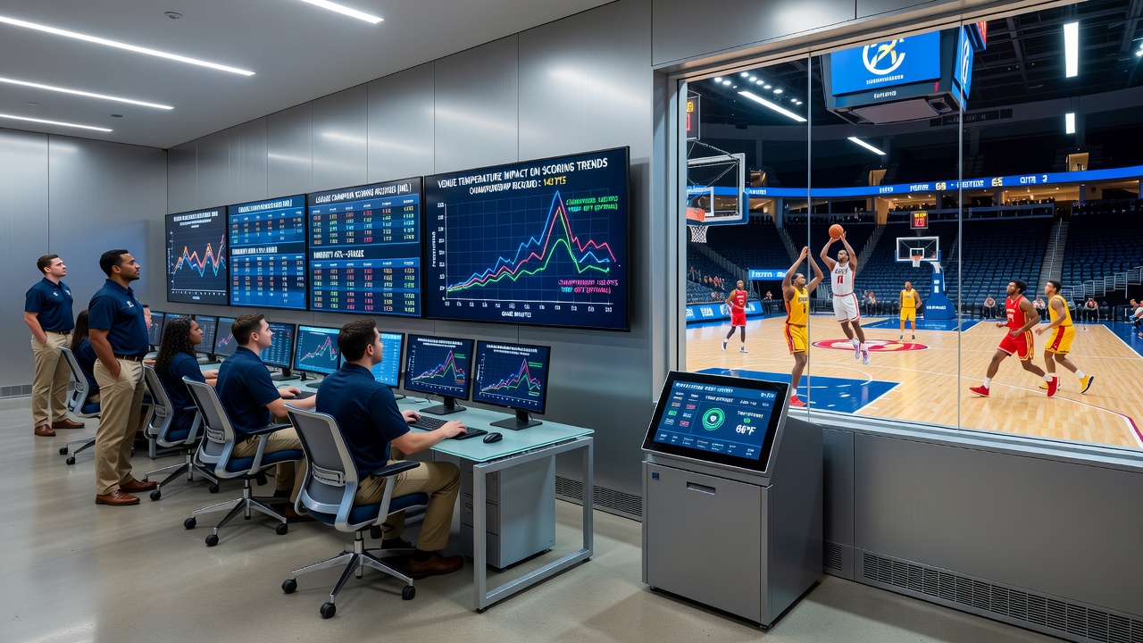 Hockey rink temperature monitoring equipment and climate control panels used during professional indoor championship events
