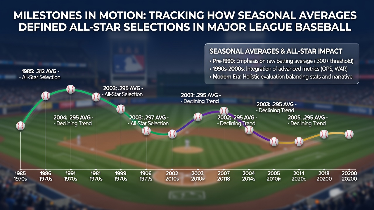 Graph showing ERA and batting average correlations with All-Star selections in MLB from 1990 to present
