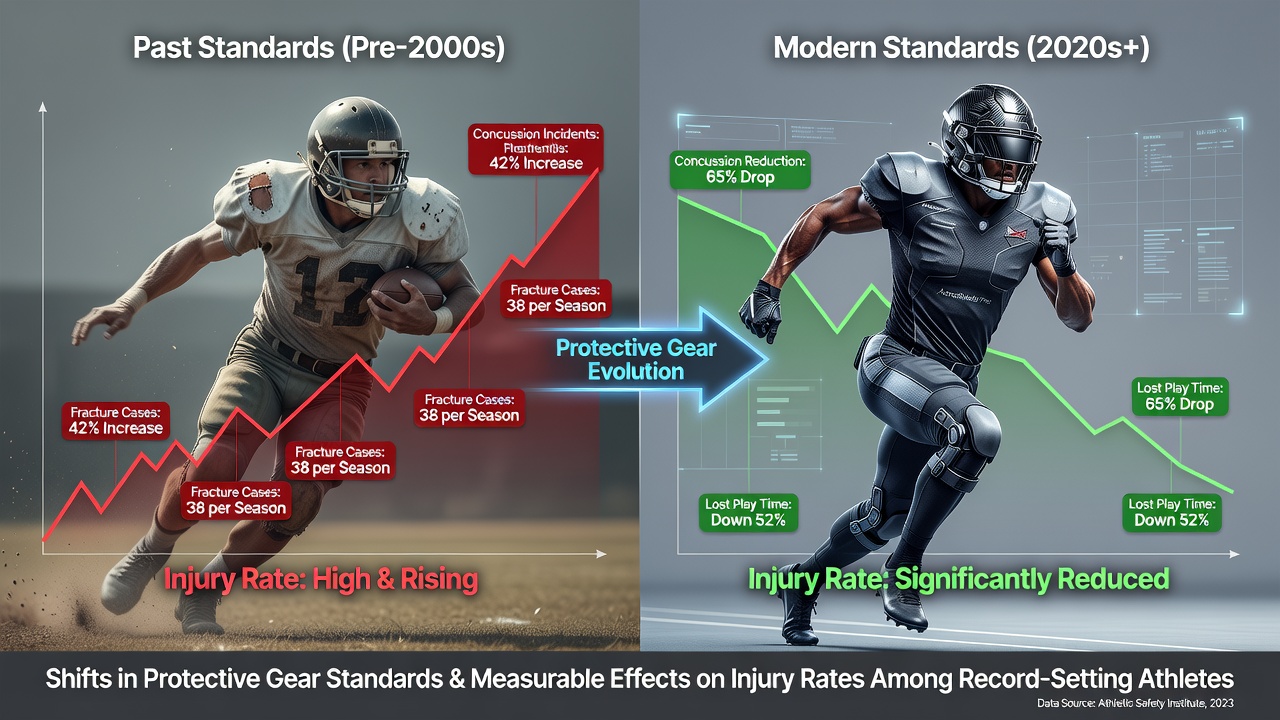 Medical staff evaluating quarterback protective gear fit and sensor data during training camp session