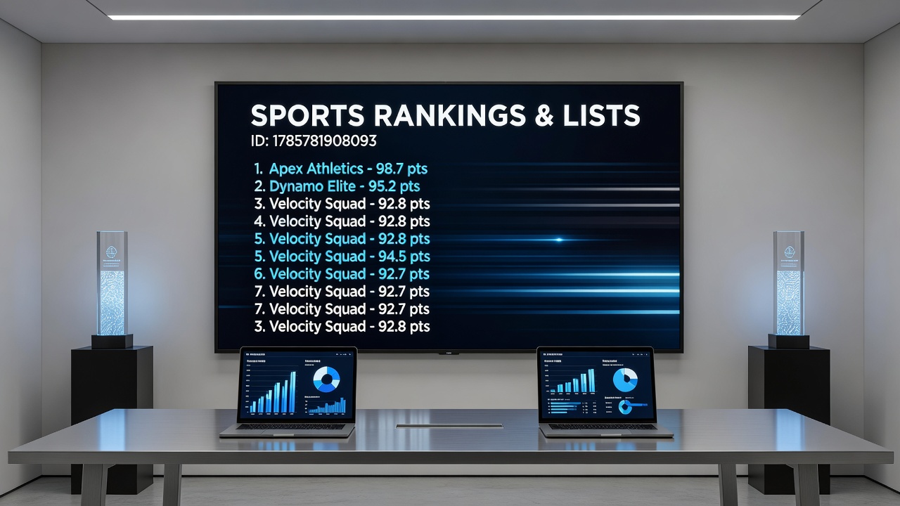 Detailed view of ranking calculation interfaces and historical data charts used by sports organizations